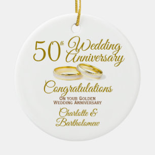 50. Hochzeitstag Keramik Ornament