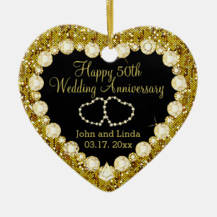 50. Hochzeitstag Keramikornament