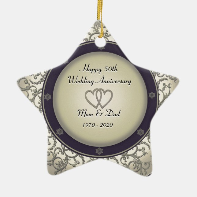 50. Hochzeitstag Keramikornament (Hinten)