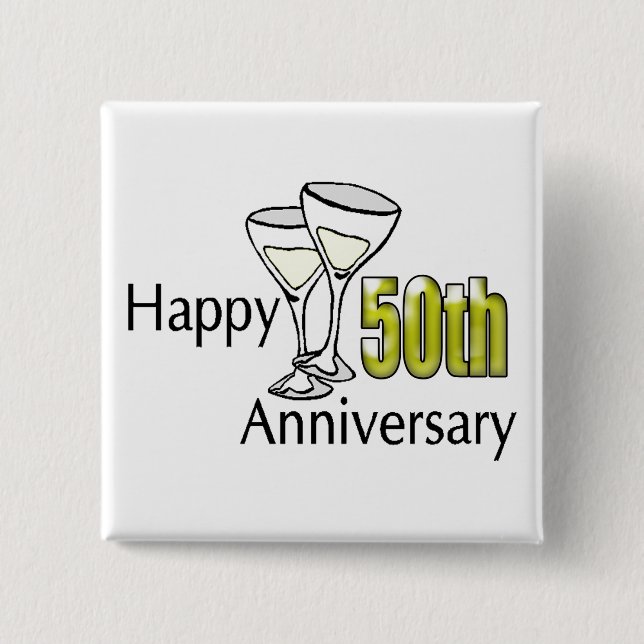 50. Hochzeitstag-Knopf Button (Vorderseite)