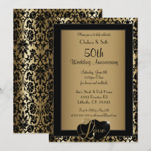 50. Hochzeitstag LIEBE Einladung