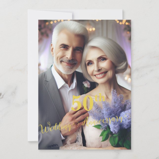 50. Hochzeitstag Lilac Weinberg | FOTO Einladung (Vorderseite)