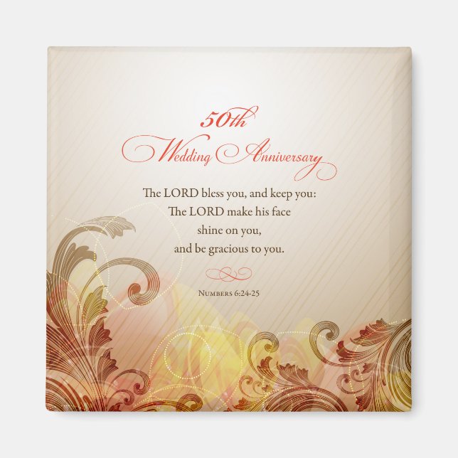 50. Hochzeitstag, Lord Bless & Behalt Magnet (Vorne)