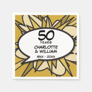 50. Hochzeitstag Lustiges Retro Serviette