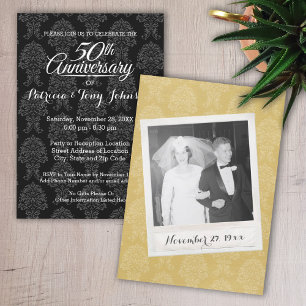 50. Hochzeitstag mit Foto auf einer Seite Einladung