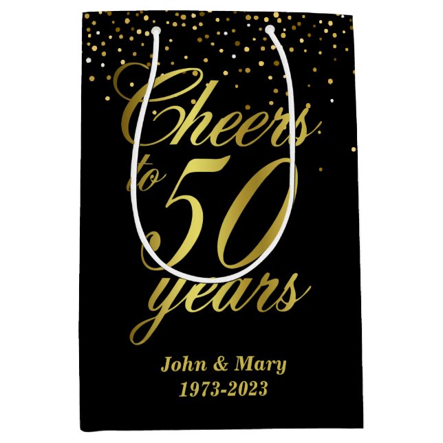 50. Hochzeitstag Mittlere Geschenktüte (Vorderseite)