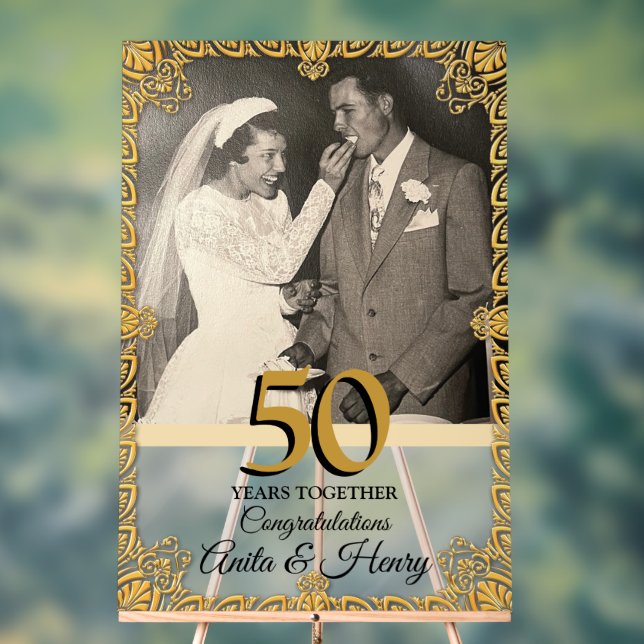 50. Hochzeitstag oder jedes Jahr Acrylschild (Neutral)