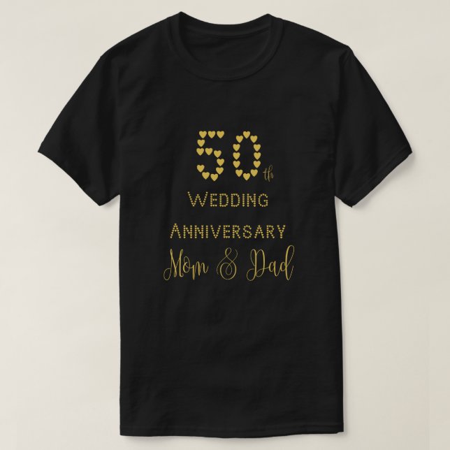 50. Hochzeitstag Parents Goldene Hochzeit T-Shirt (Design vorne)