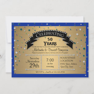 50. Hochzeitstag Party Feier Konfetti Einladung