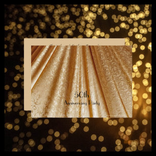 50. Hochzeitstag-Party Floral Gold Stoff Einladung