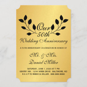 50. Hochzeitstag Party Gold Einladung