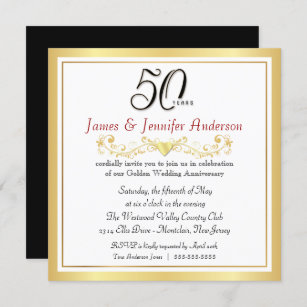 50. Hochzeitstag Party Gold Einladungen