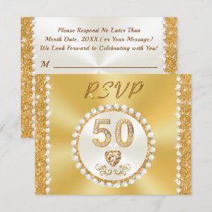 50. Hochzeitstag, Personalisierte RSVP-Karten Einladung