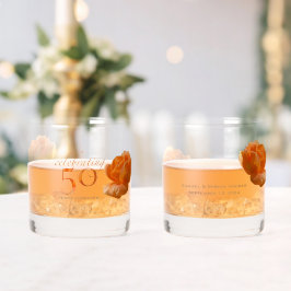 50. Hochzeitstag Pfirsichgeschenk für die Rose Whiskyglas