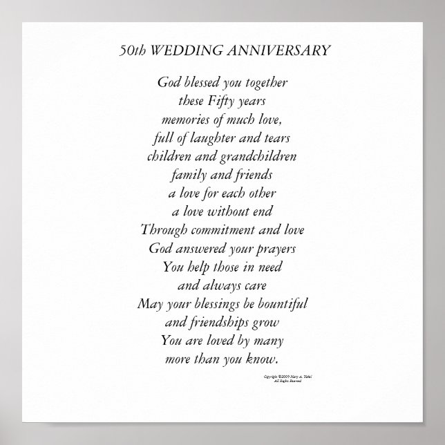 50. Hochzeitstag Poster (Vorne)