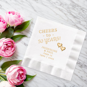 50. Hochzeitstag Prost Zwei Herzen Servietten Mit Folie