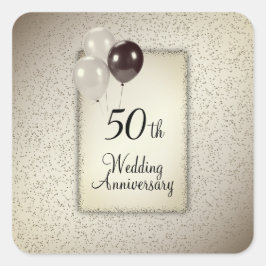 50. Hochzeitstag Quadratischer Aufkleber