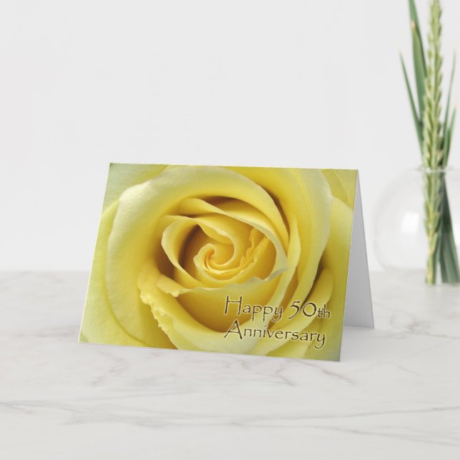 50. Hochzeitstag, Rose mit Poem Card Karte (Vorderseite)