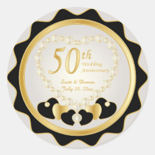 50. Hochzeitstag Runder Aufkleber
