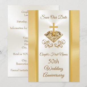 50. Hochzeitstag Save-the-Date-Karten Einladung