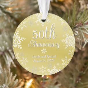 50. Hochzeitstag Schneeflocken Benutzerdefinierte  Ornament