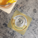 50. Hochzeitstag, Schwarz und Gold Steinuntersetzer<br><div class="desc">50. Hochzeitstag schwarz und gold elegantes Gold und weiß,  modern,  anpassbar Jubiläum Design. Passen Sie einfach Ihre Namen und Jahre Ihres Jubiläums an.</div>