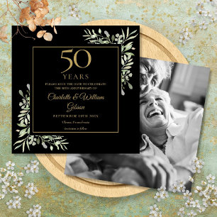 50. Hochzeitstag Schwarzes Gold Foto Save The Date