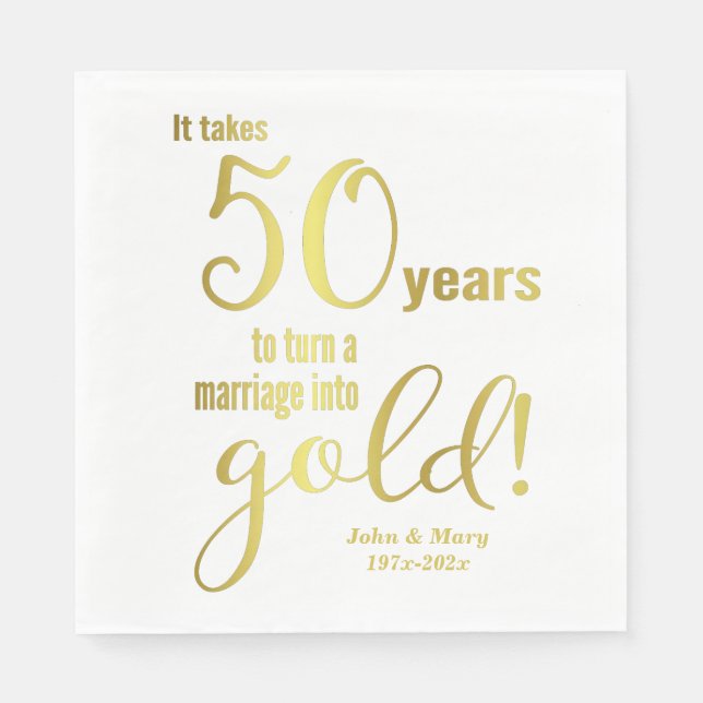 50. Hochzeitstag Serviette (Vorderseite)