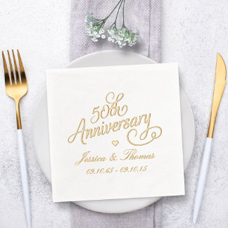 50. Hochzeitstag Servietten Mit Folie