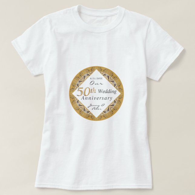 50. Hochzeitstag  T-Shirt (Design vorne)