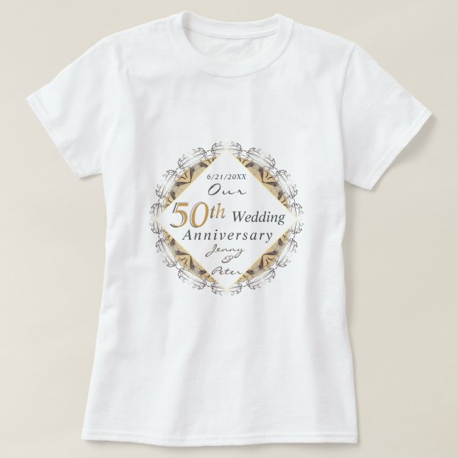 50. Hochzeitstag  T-Shirt (Design vorne)