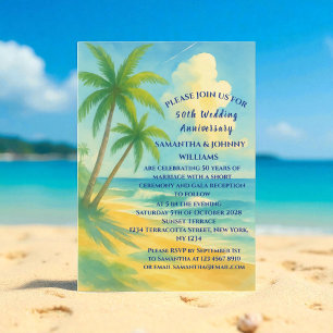 50. Hochzeitstag Tropical Beach Küste Einladung