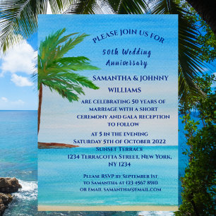 50. Hochzeitstag, tropische Küste Save The Date