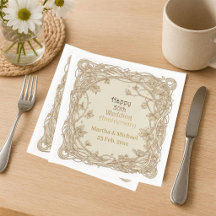 50. Hochzeitstag Typografie Goldene Reben Rahmen