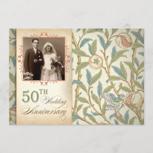 50. Hochzeitstag Vintage-Foto-Einladungen Einladung