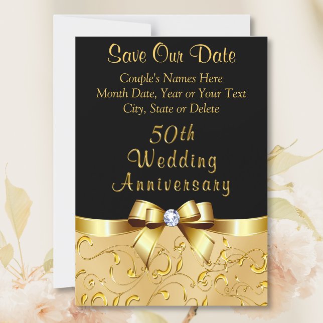50. Hochzeitstag Zeitmagnete speichern Magneteinladung (50th anniversary save the date magnets. 50th wedding anniversary save the date cards. 50 year.)