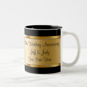 50. Hochzeitstag Zweifarbige Tasse