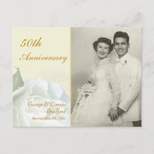 50. Hochzeitstags-Einladungen - Weiße Rosen Einladung
