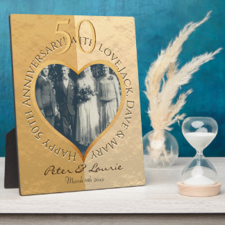 50. HochzeitstagTabletop Plaque mit Easel Fotoplatte