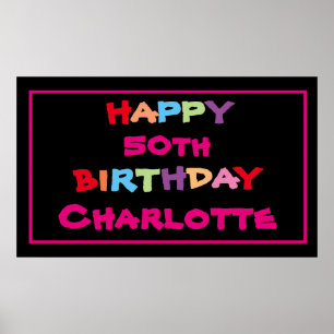 50. Individuelle Name Moderne Niedliche 50. Geburt Poster