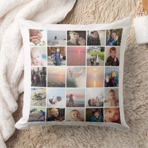 50 Instagram Foto Collage Keepake White Throw Kissen