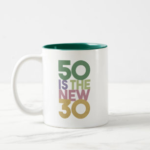 50 ist das neue 30 - 50. Geburtstagsgeschenk Essen Zweifarbige Tasse