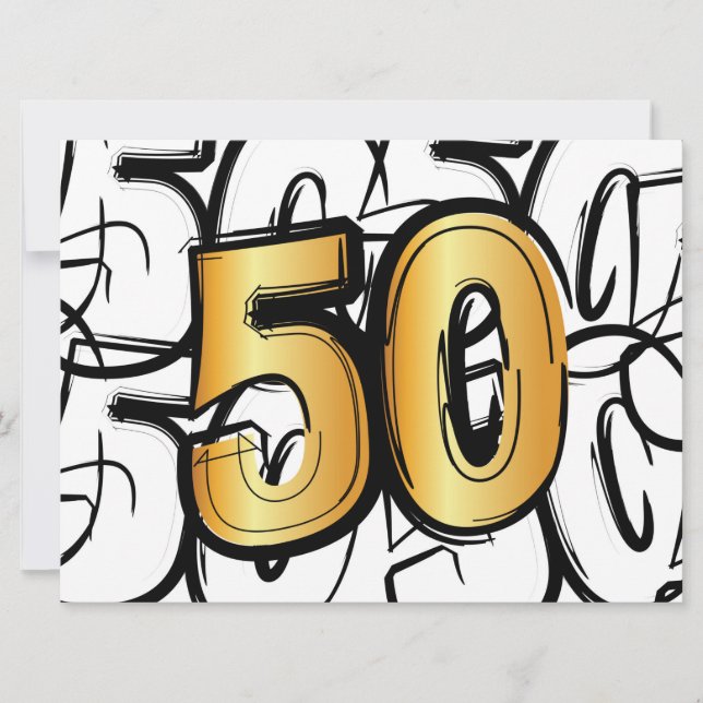 50 jaar jubileum, abraham, sarah of trouwdag.  ankündigung (Vorderseite)