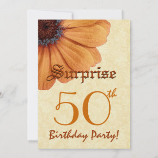 50. Jahr Überraschung Geburtstag Gold Daisy Einladung