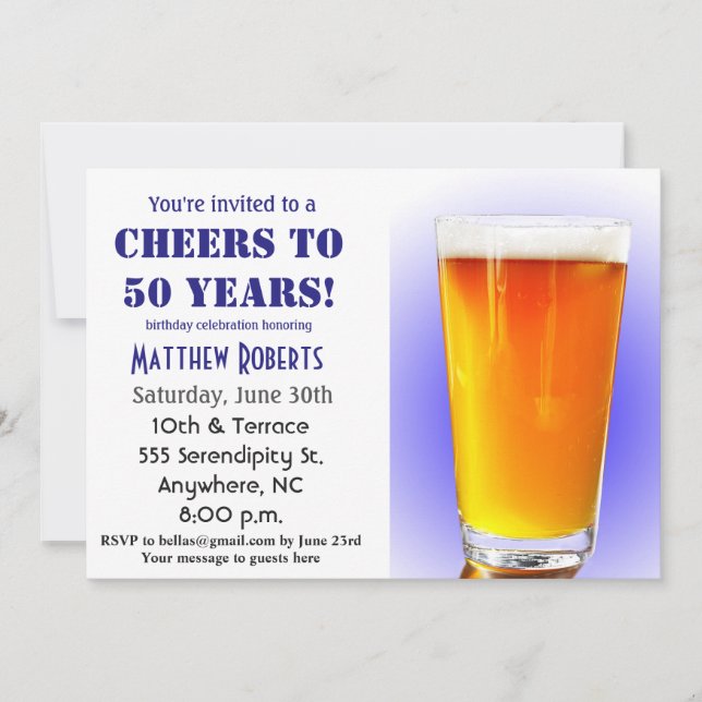 50 Jahre 50. Geburtstagsfeier Einladung (Vorderseite)