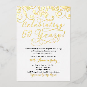 50 Jahre 50 Jahre Hochzeitstag Folieneinladung