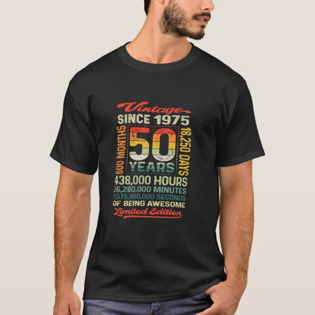 50 Jahre 600 Monate Phantastisch Geboren 1975 50 t T-Shirt (Vorderseite)