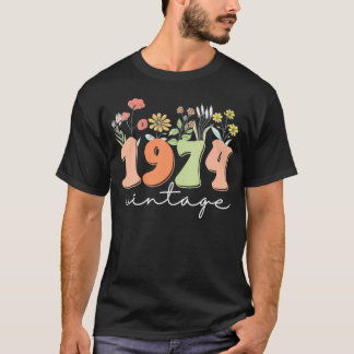 50 Jahre alt 1974 50. Geburtstagsfrauen Wildblume T-Shirt