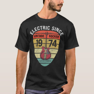 50 Jahre alt 1974 limitierte Ausgabe Vintage Gitar T-Shirt