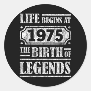 50 Jahre Alt 1975 Geburt Einer Legende 50. Geburts Runder Aufkleber